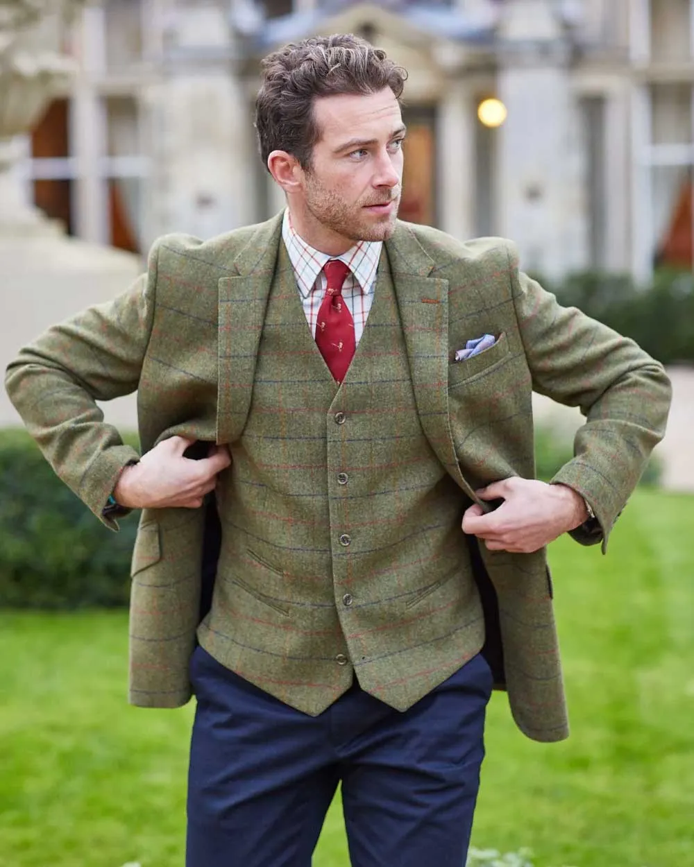 Alan Paine Surrey Mens Tweed Lined Blazer