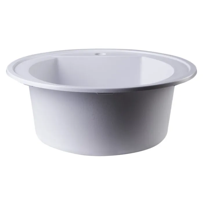 ALFI brand AB2020DI 20" Drop-In Round Granite Composite Kitchen Prep Sink