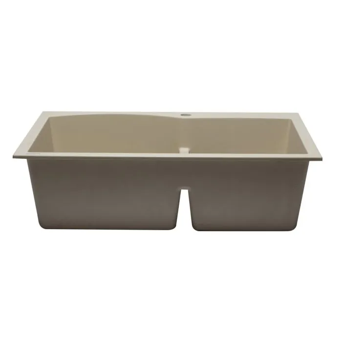 ALFI brand AB3320DI 33" Double Bowl Drop In Granite Composite Kitchen Sink