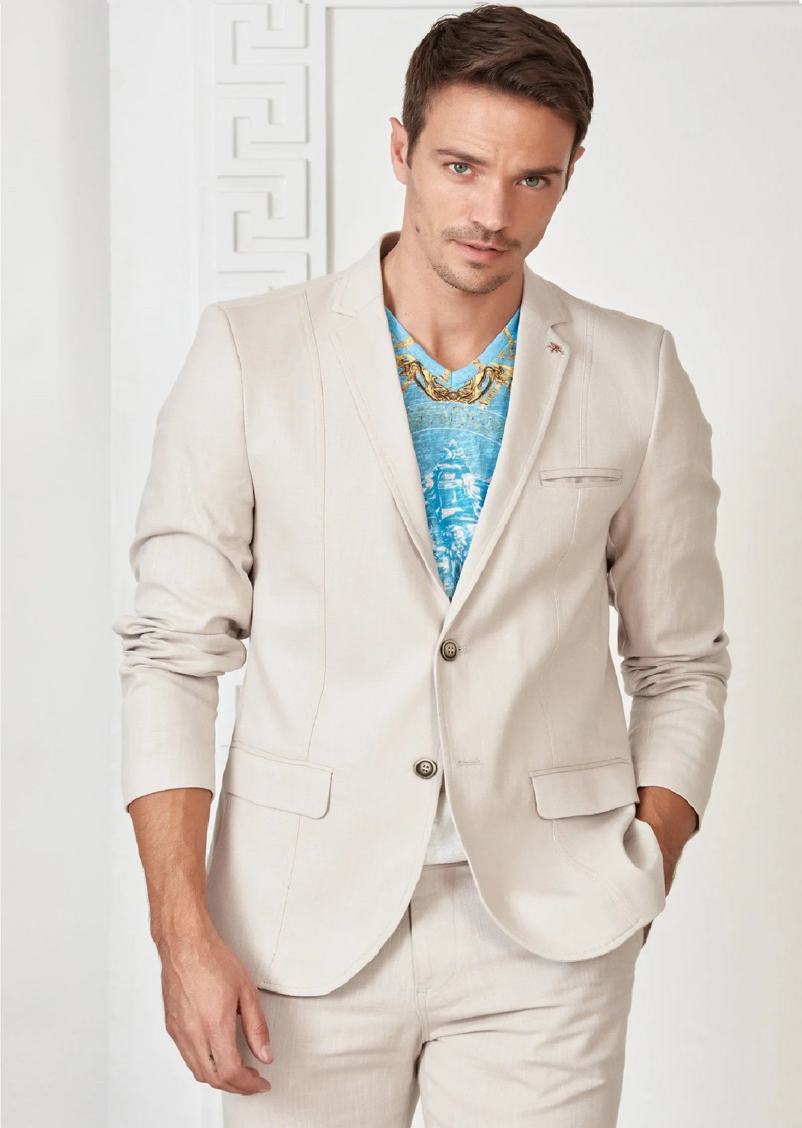 Beige Modern Luxe 2-Pieces Suit