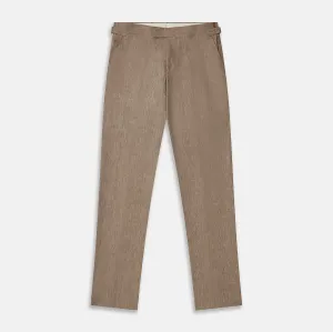 Beige Wool and Linen Blend Jonathan Trouser