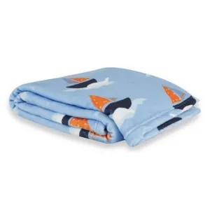 Boats Blue Fleece Blanket