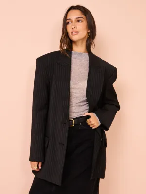 Camilla and Marc Thera Blazer in Black Pinstripe