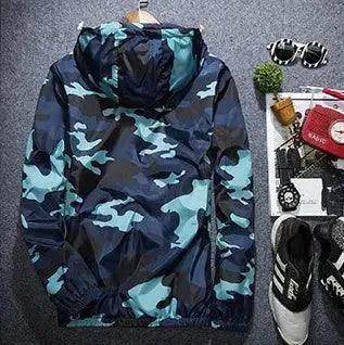 Camouflage Men Jacket Fashion Spring Men Brand Camouflage Jackets Casual Mens Coat Men's Hooded Luminous Zipper Coats MWJ011