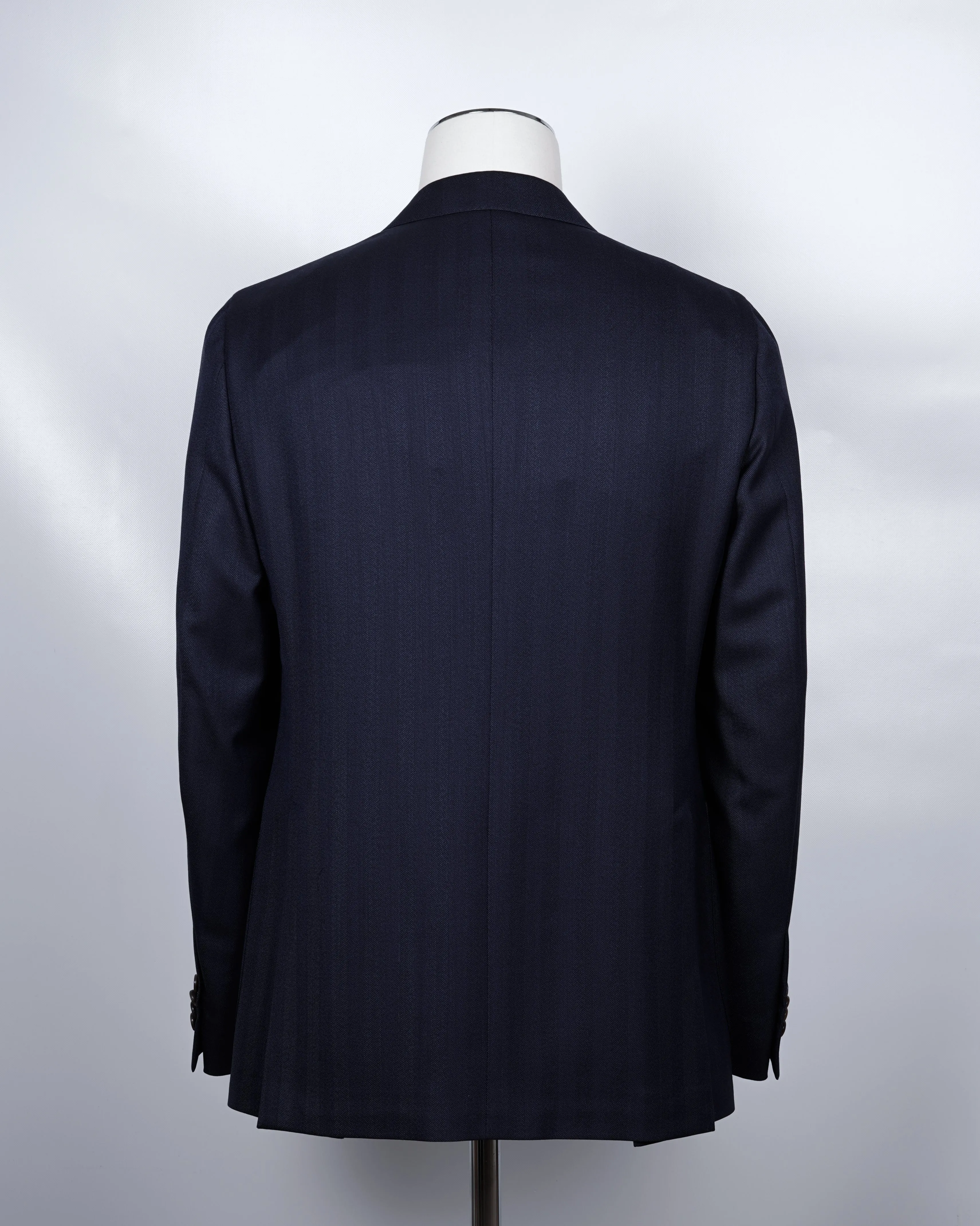 Caruso Blue Herringbone Super 120's Jacket