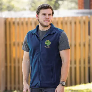 Celtic Cross Embroidered Personalized Fleece Vest- Navy