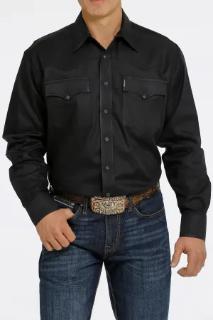 CINCH MEN'S DENIM WESTERN SNAP SHIRT BLACK STYLE MTW1681003