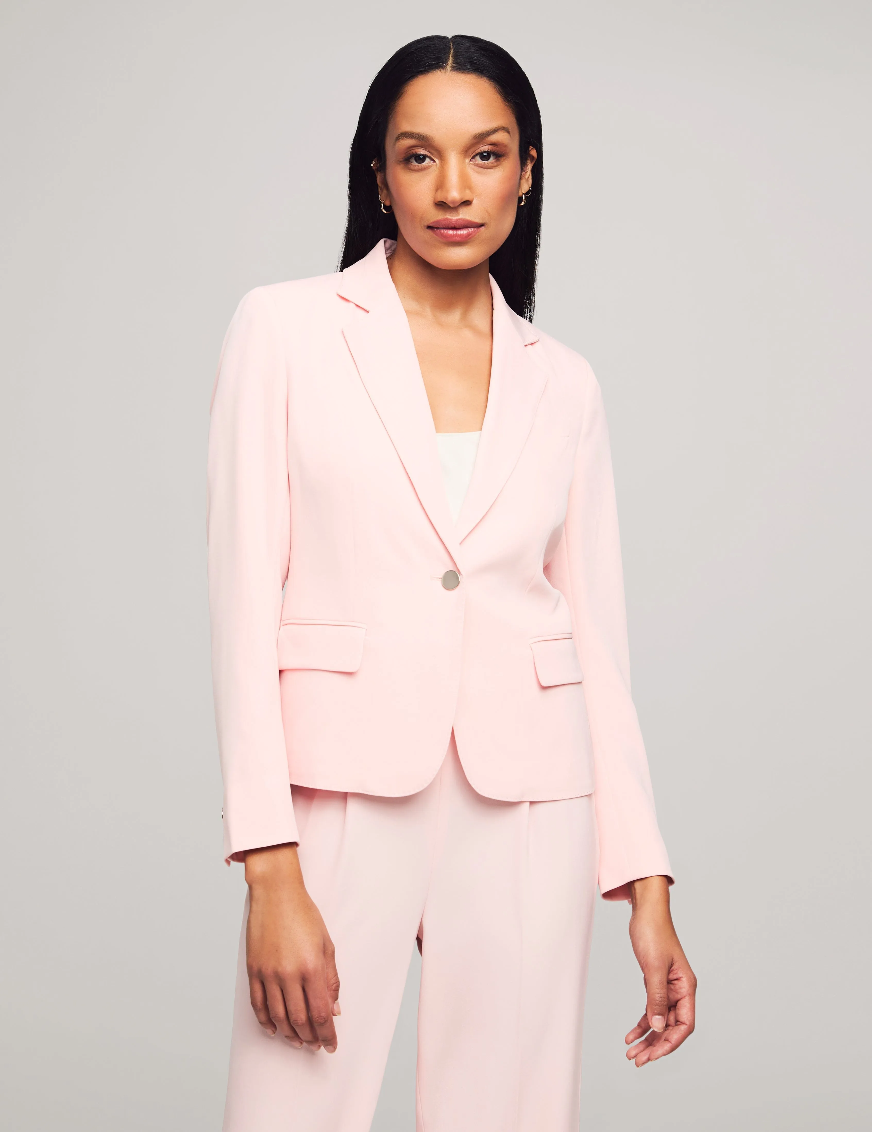 Collection One Button Notch Collar Jacket- Sale