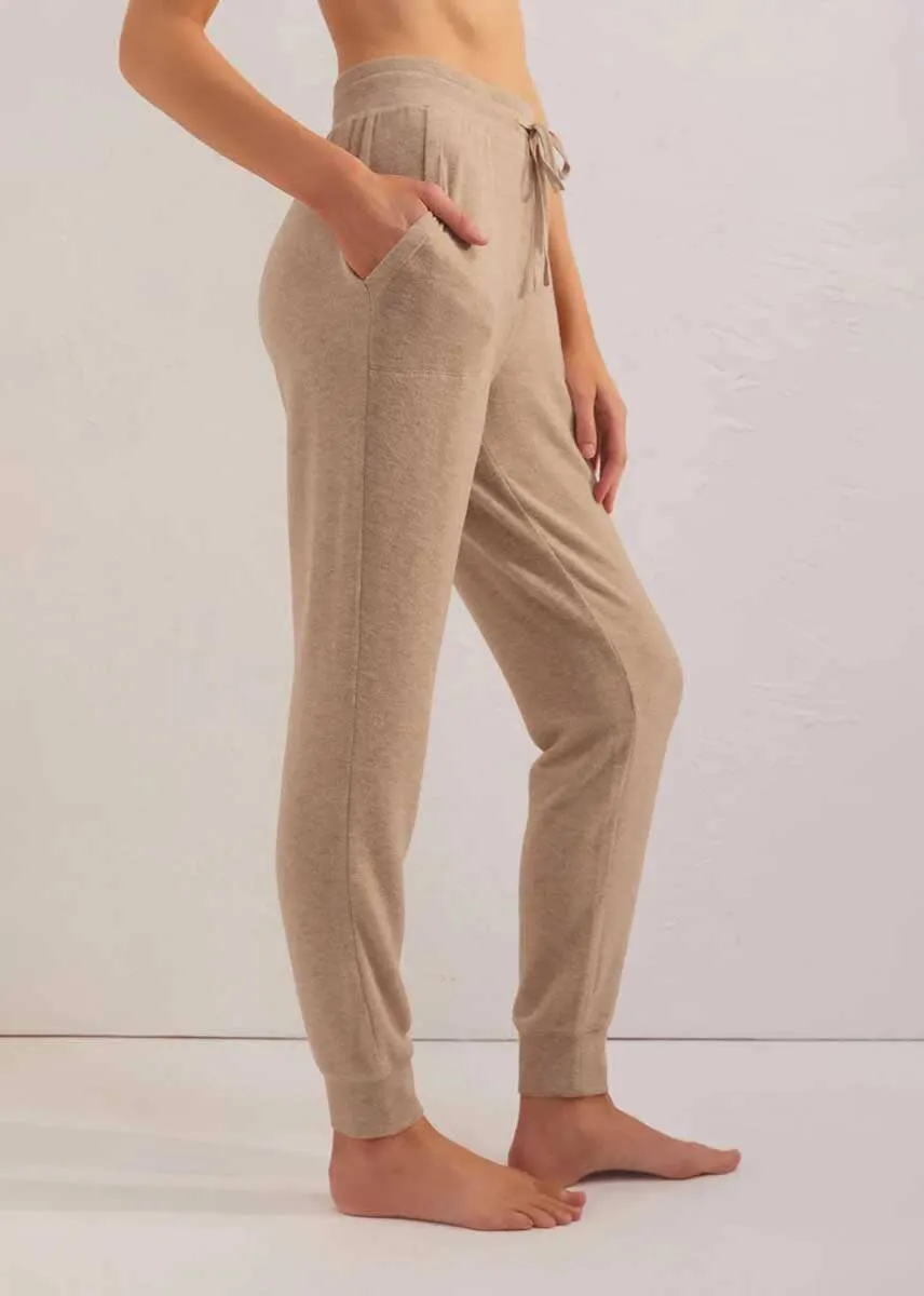 Comfy Marled Jogger - Heather Latte