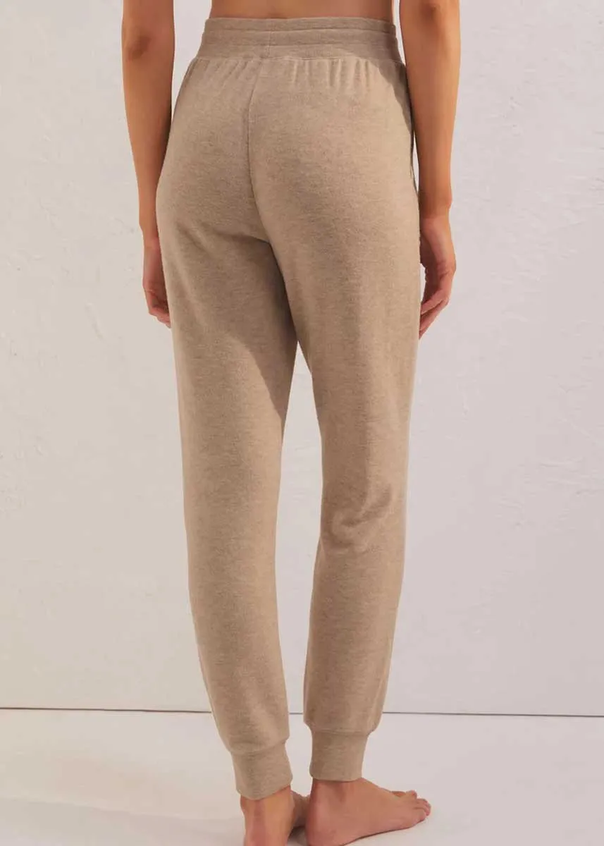 Comfy Marled Jogger - Heather Latte