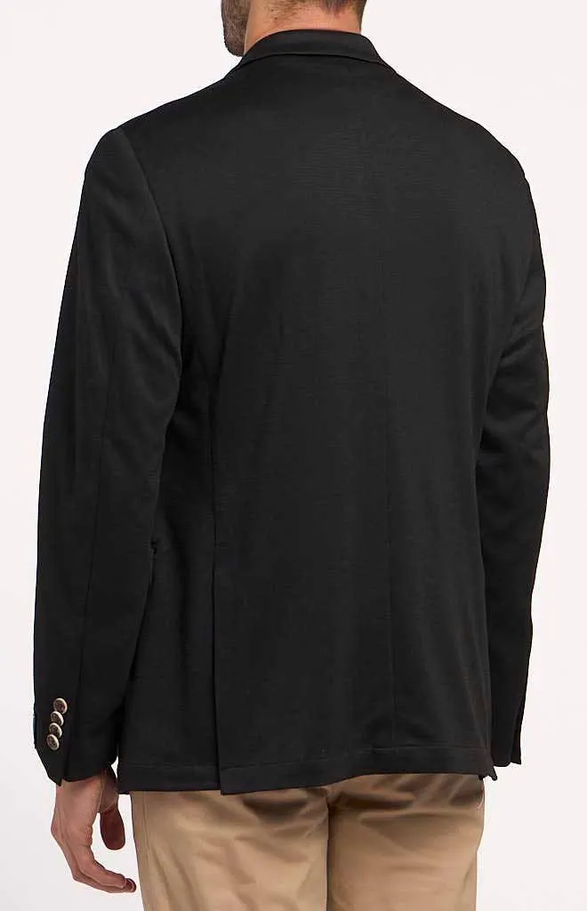 Construct Knit Textured Solid Black Blazer