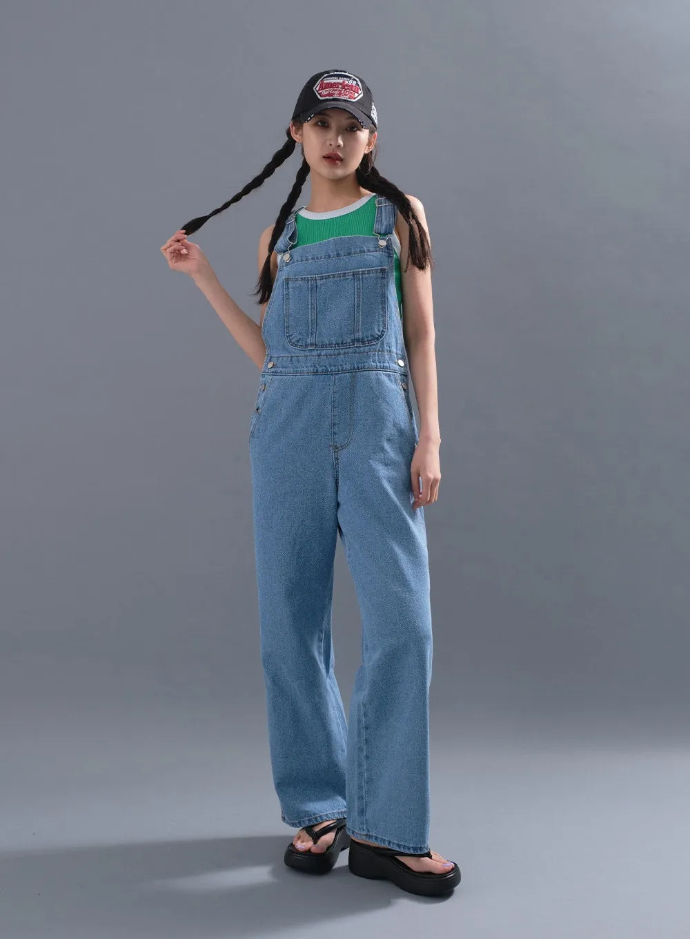 Cute and Basic Denim Overalls CM12