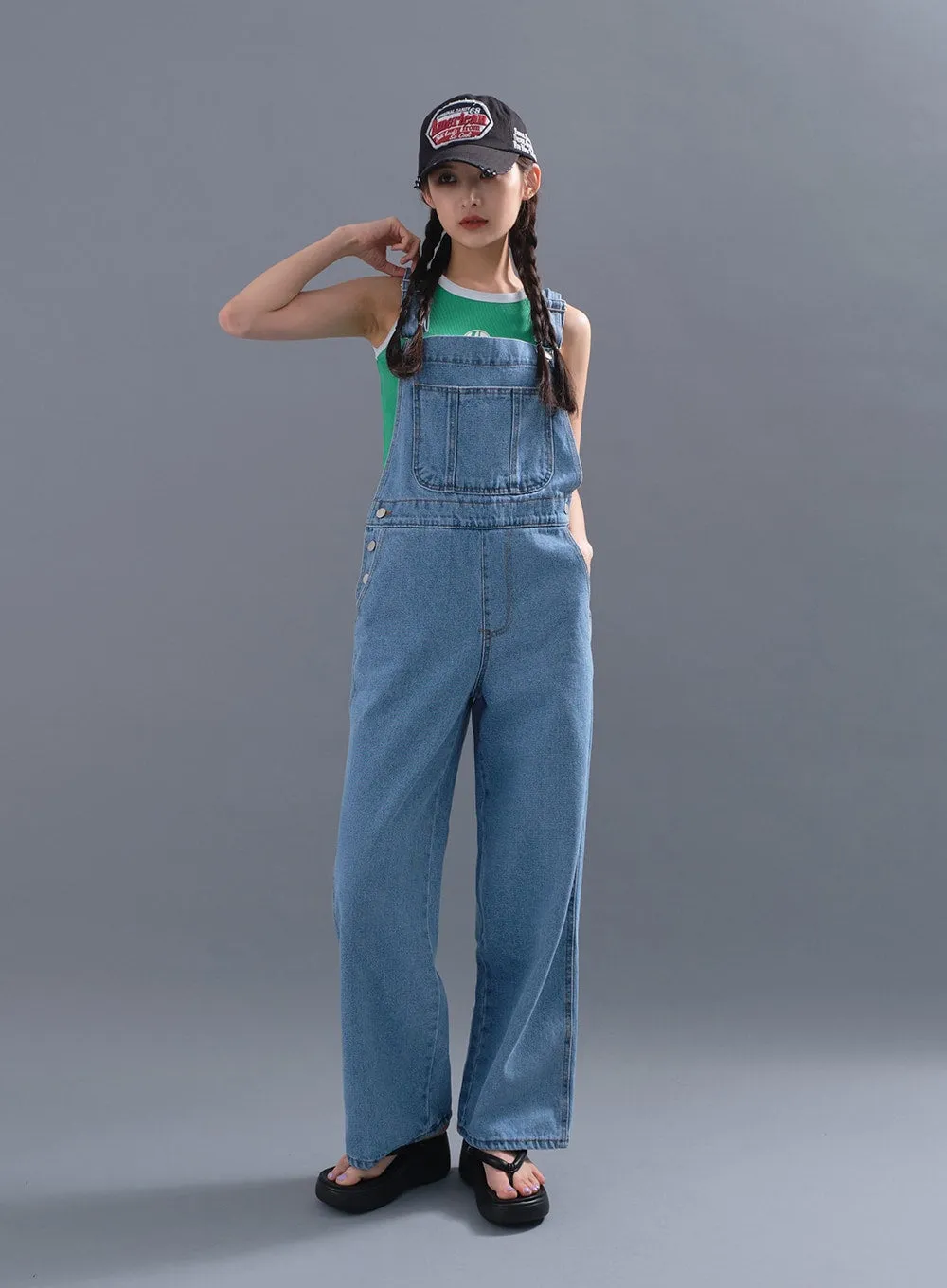 Cute and Basic Denim Overalls CM12