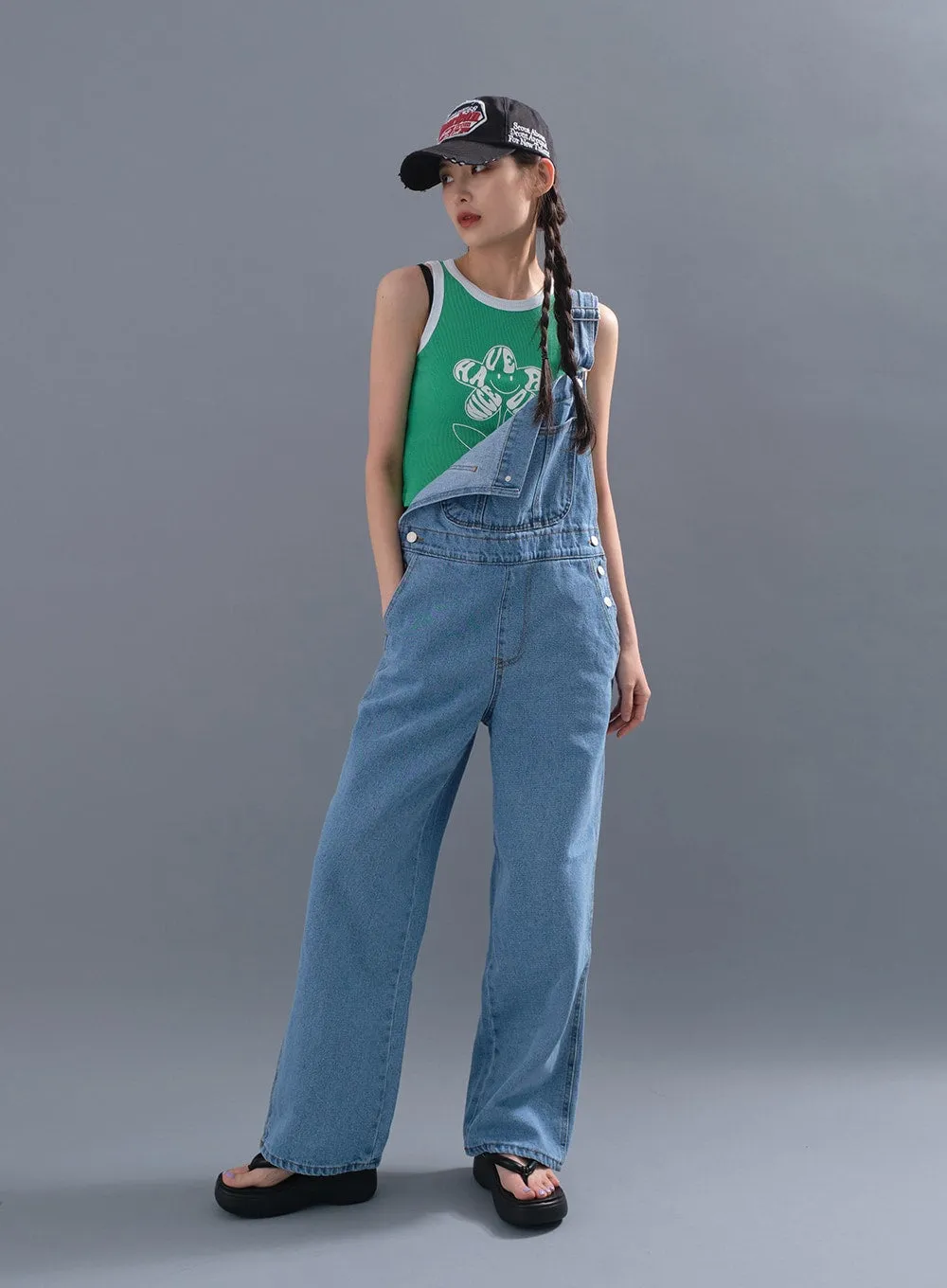 Cute and Basic Denim Overalls CM12