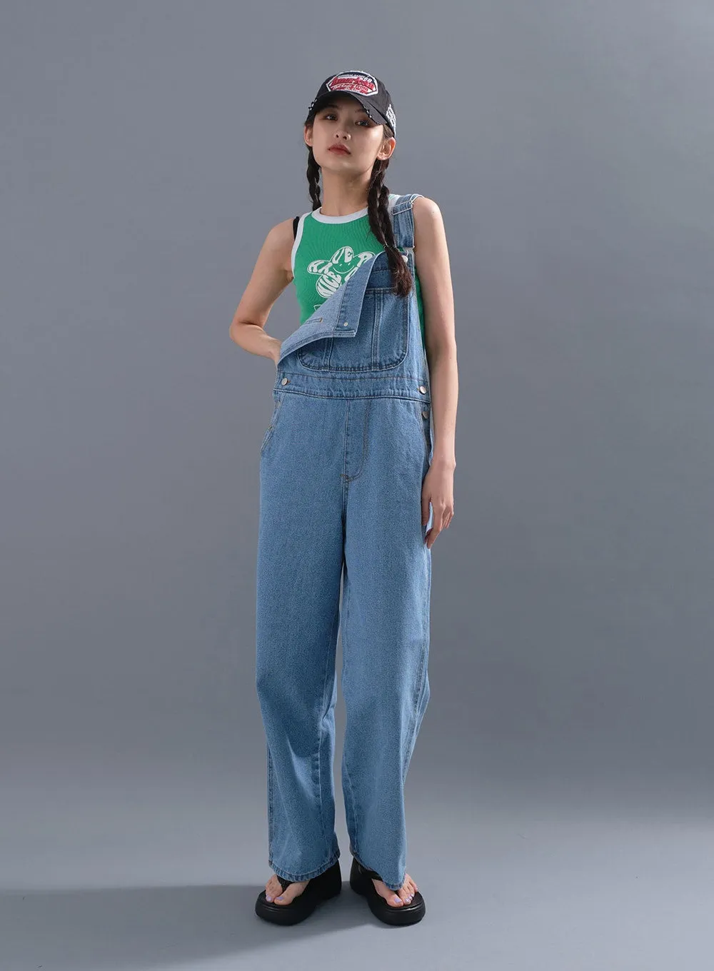 Cute and Basic Denim Overalls CM12