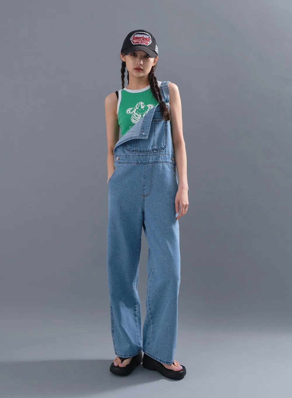 Cute and Basic Denim Overalls CM12