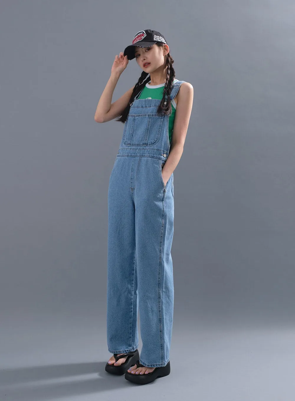 Cute and Basic Denim Overalls CM12