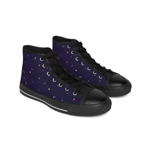 Dark Purple Starry Sky Men's Classic Sneakers