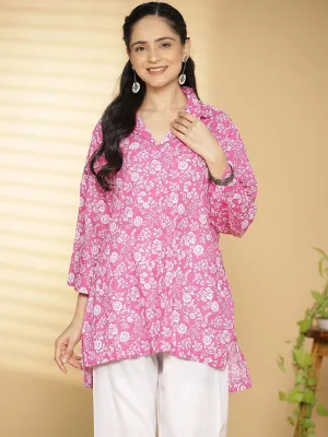 Fuschia Jaal Printed ShirtTop