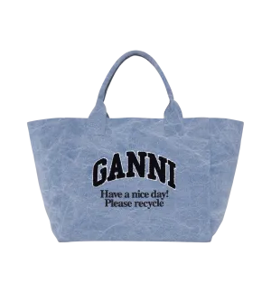 GANNI Washed Denim Shopper XXL