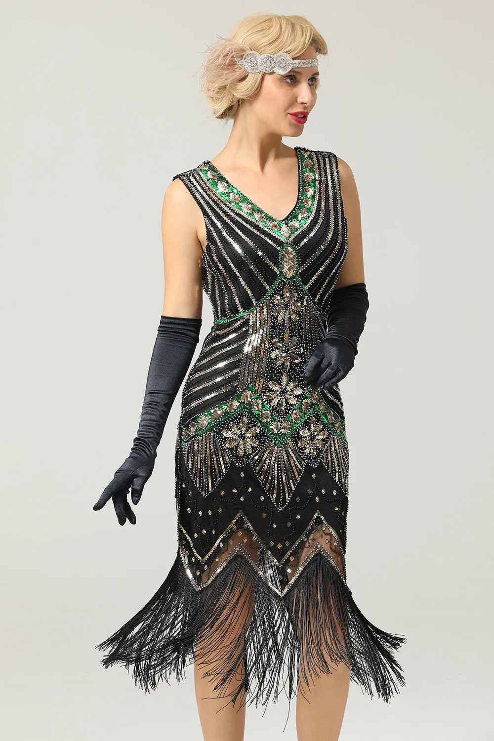 Glitter Fringe Flapper Dress