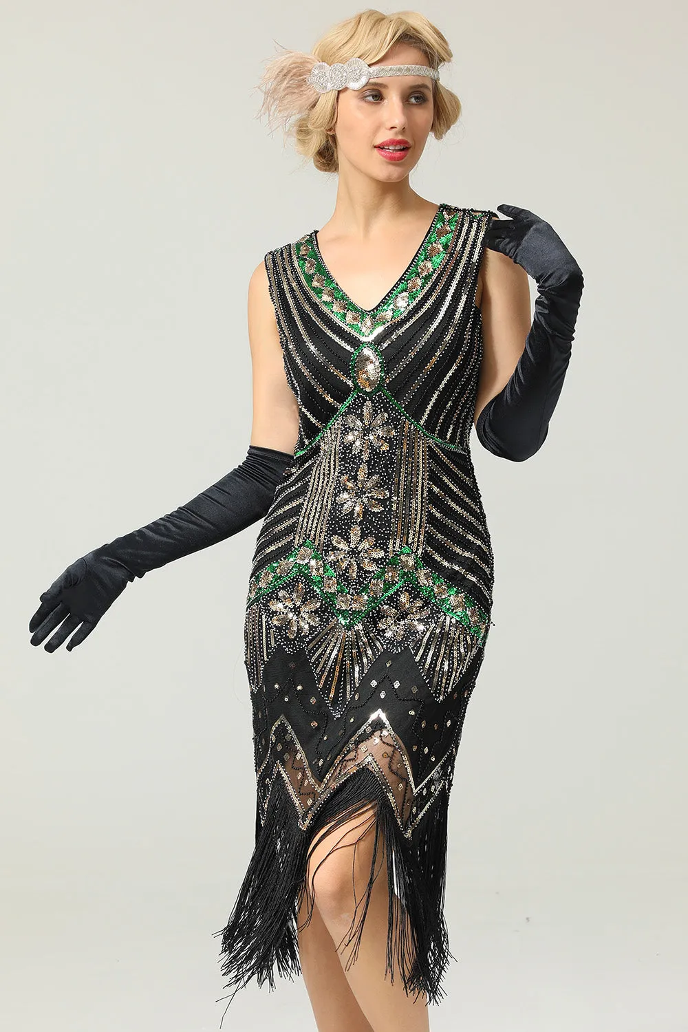 Glitter Fringe Flapper Dress