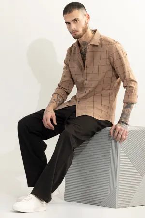 Grid Block Brown Checks Shirt