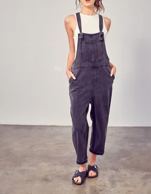 Josie Overalls in Washed Black