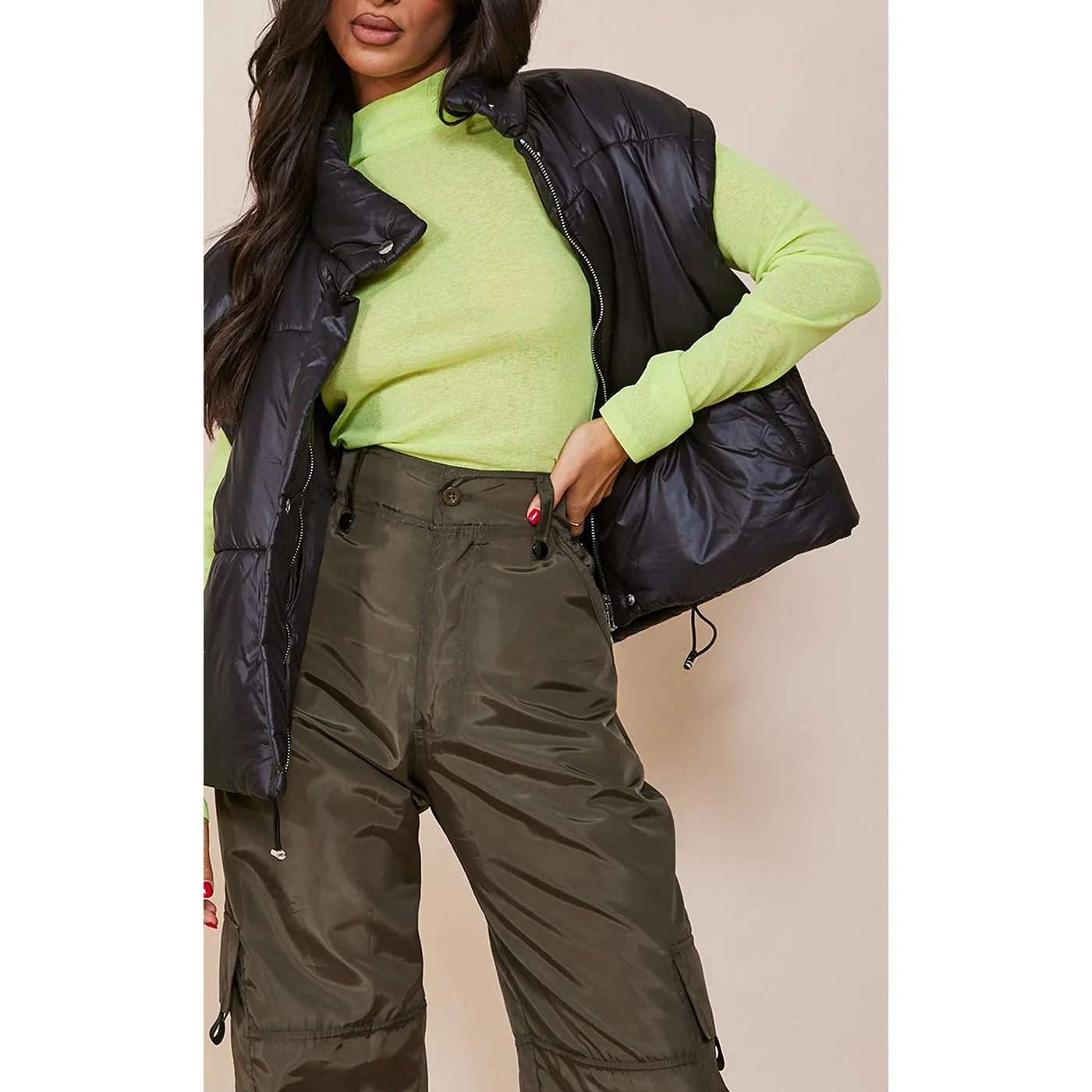 Khaki Straight Cargo Pocket Trousers