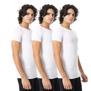 Mens Half Sleeve Combed 3 Pcs - White