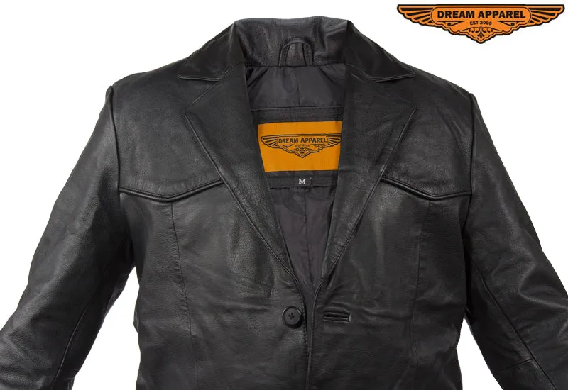 Mens Soft Naked Cowhide Leather Blazer