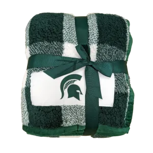 Michigan State Buffalo Check Frosty Fleece Blanket