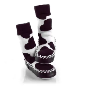 MoccOns Slipper Socks Cow Print