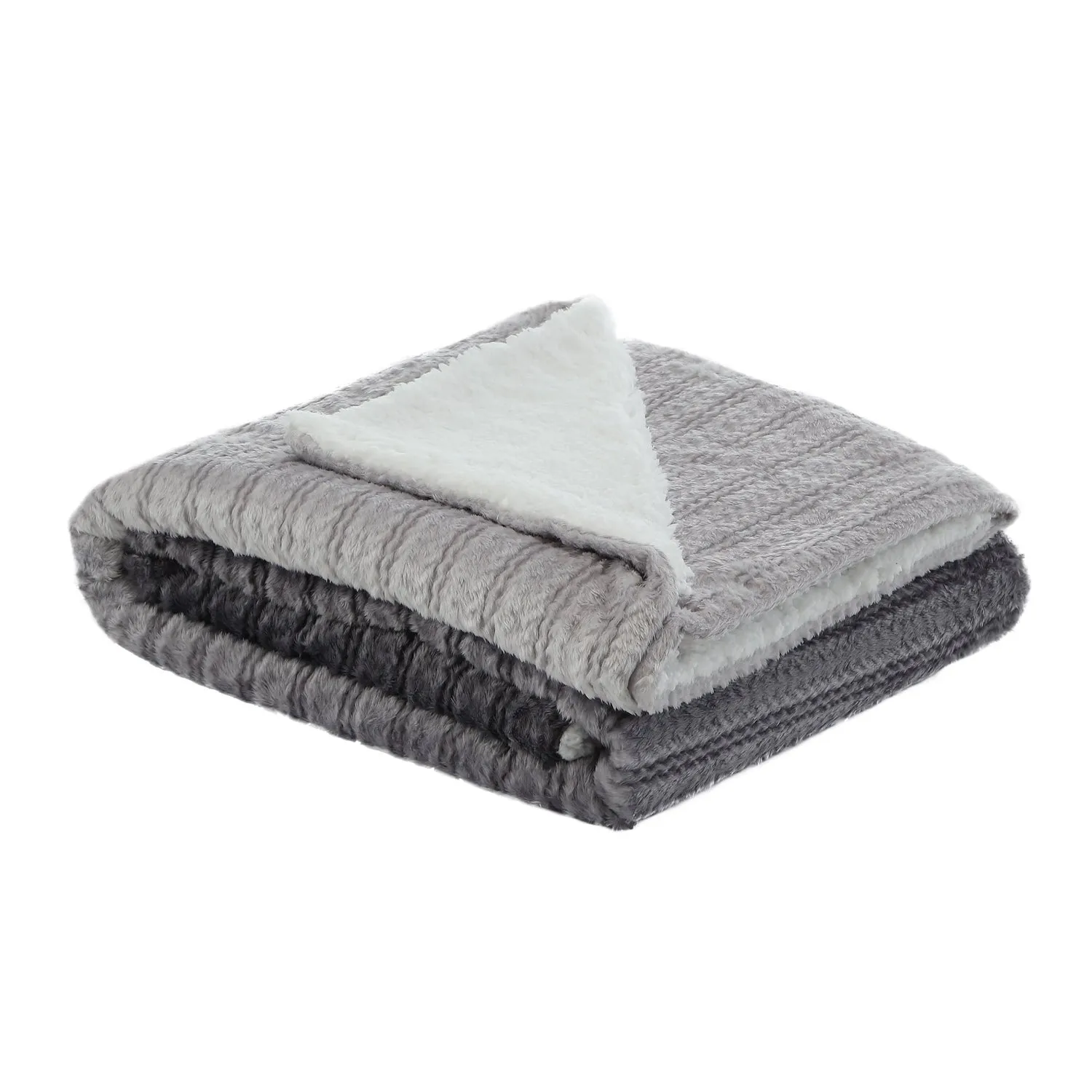 Ombre Flannel Reversible Jacquard Throw