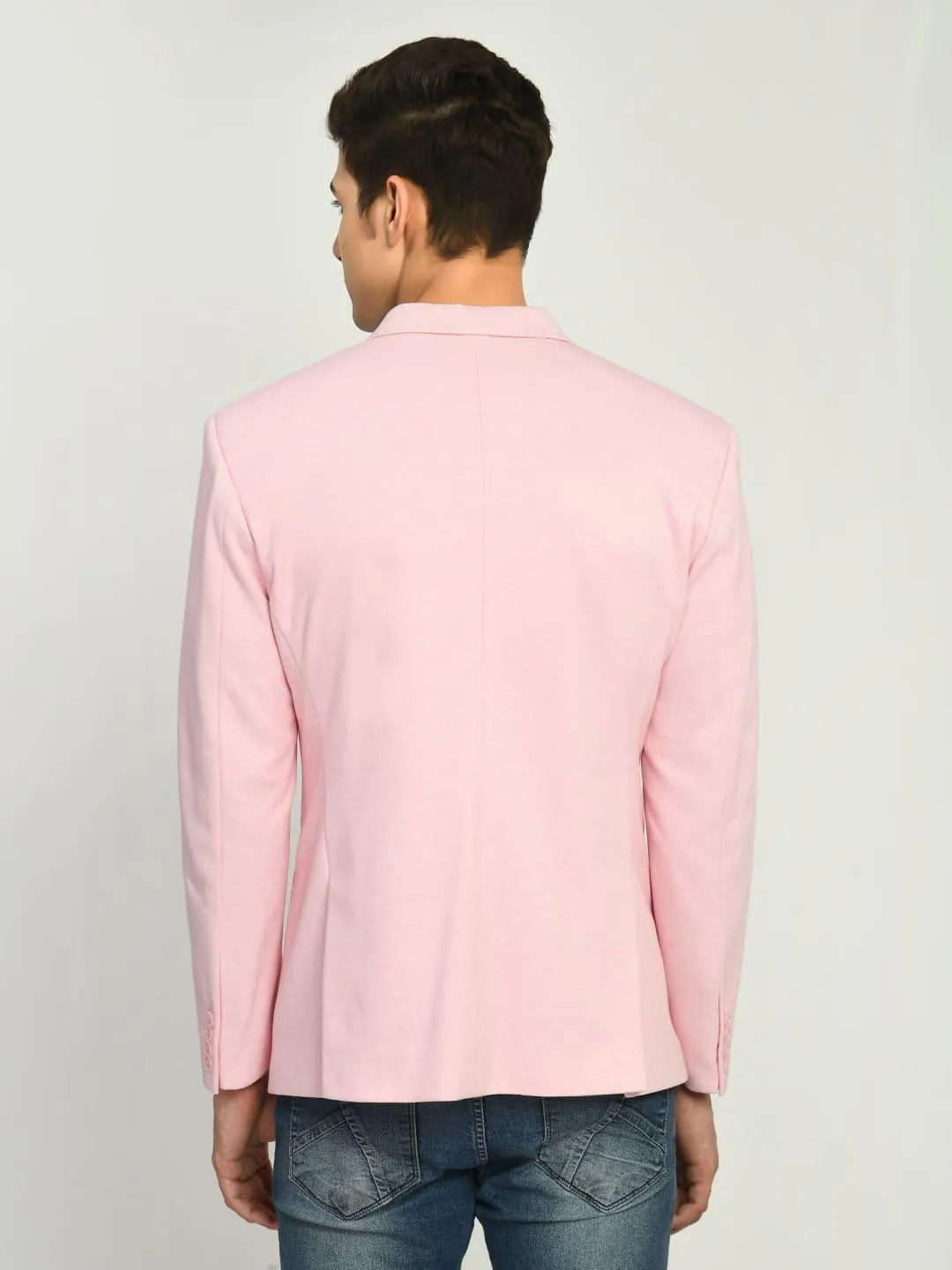 Pink Slim fit Single Breasted Blazer