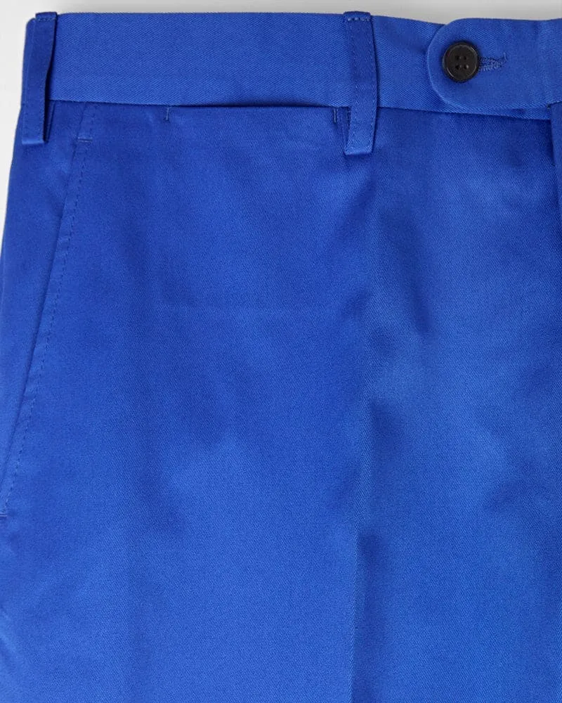 Plain Royal Blue Cotton Trousers