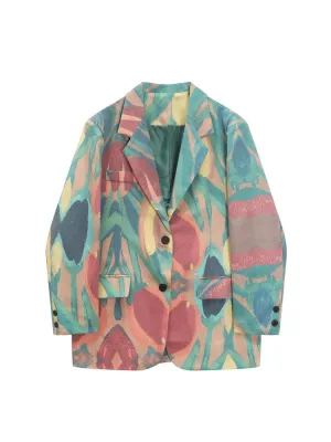 Pre Order:  Elegant Graffiti Print Blazer