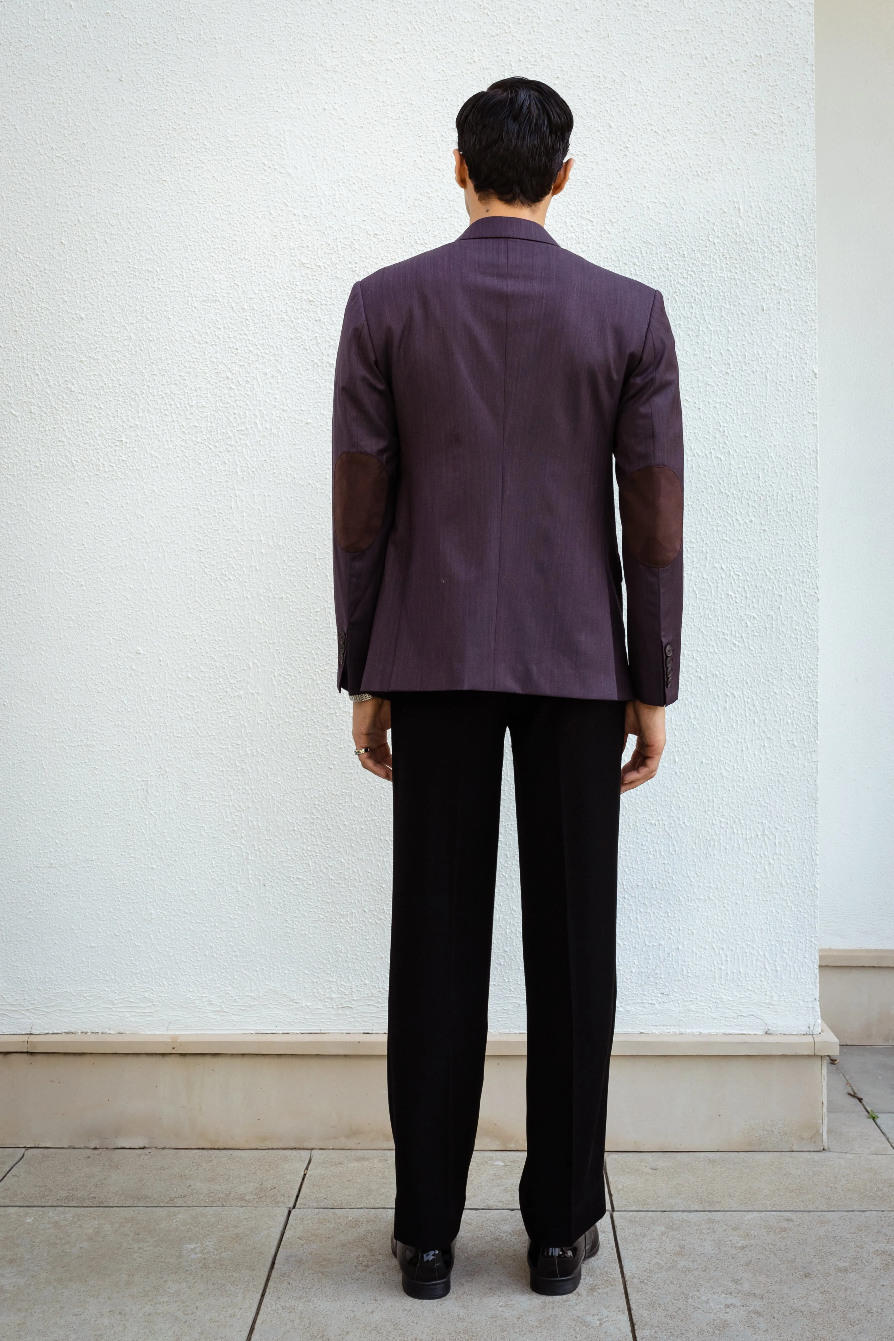 Purple Peak Lapel Blazer.