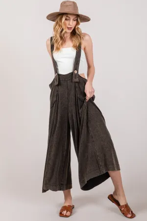 SAGE   FIG Wide Strap Wide Leg Overalls