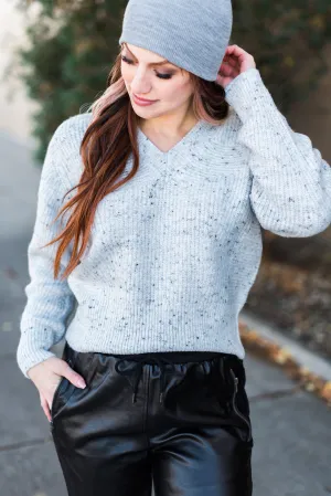 Susan Mossy Slub V-Neck Sweater