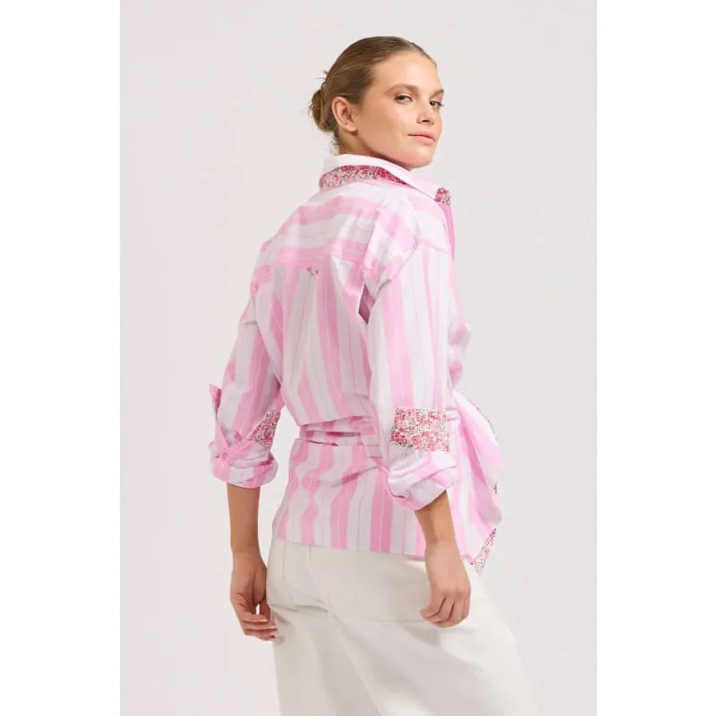 The Boyfriend Overfriend Shirt | Floral Pink Combo