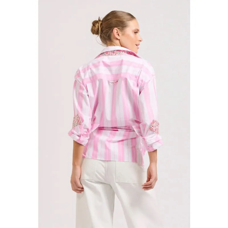 The Boyfriend Overfriend Shirt | Floral Pink Combo