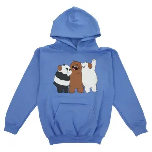 We Bare Bears Group Hug Blue Youth Hoodie